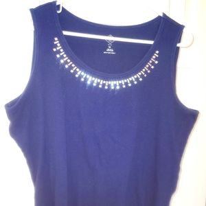 Beaded Sleeveless Women's Blouse